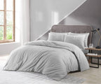 Grey Duvet Cover Set – Brushed Microfibre, Single to King