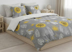 Rhyn Floral Duvet Cover Set – Grey Leaves