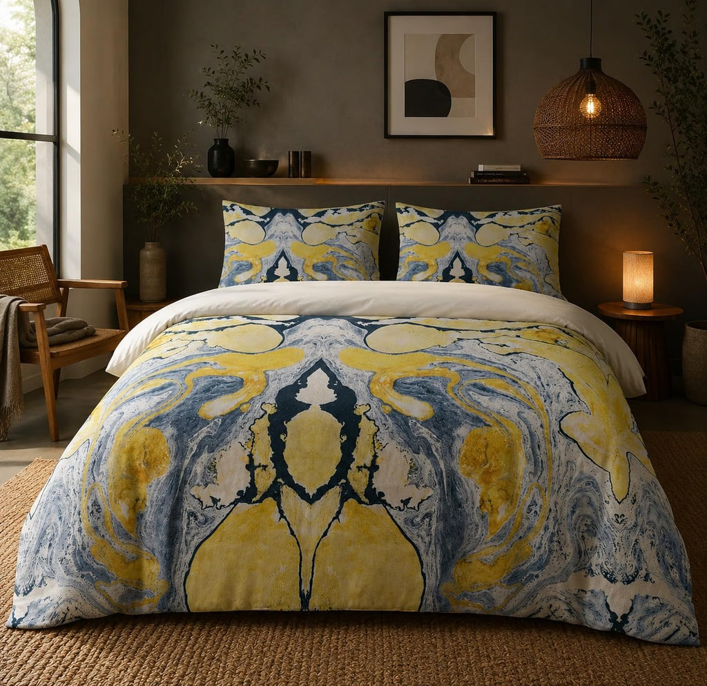 Rhyn Floral Duvet Cover Set – Grey Marble