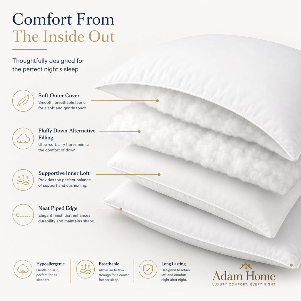 Hotel Quality Pillows 48x74 cm – Hollowfibre, Packs of 2-8 (view 3)