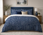 Patchwork Duvet Cover Set – Indigo Floral