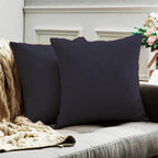 Oxford Cotton Cushion Covers 40-50 cm – Jet Black and Dark Grey