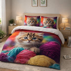 Cat Duvet Cover Set – Kitten in Balls of Yarn