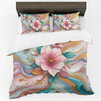 Floral Duvet Cover Set – Marble Pattern