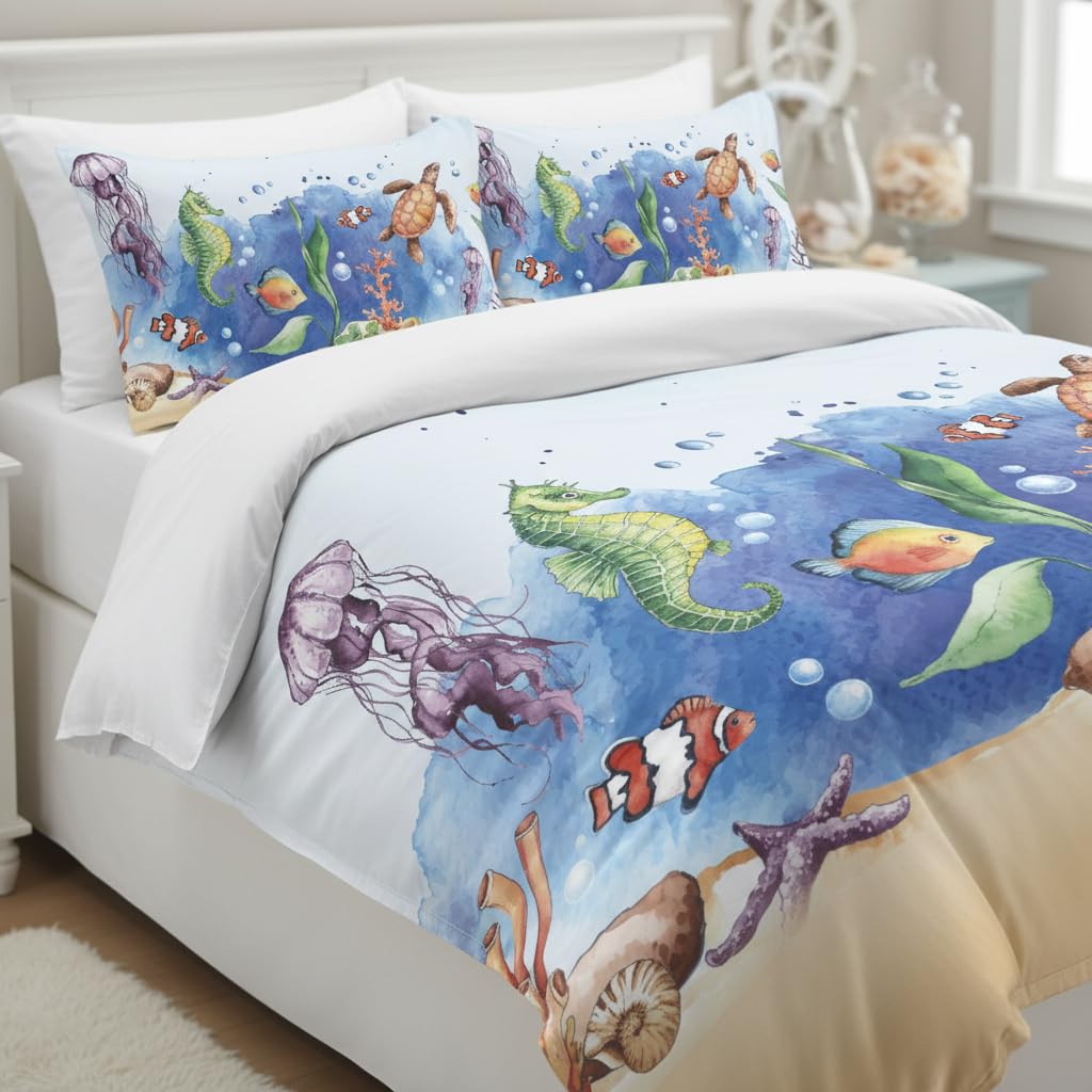 Ocean Duvet Cover Set – Marine Creatures