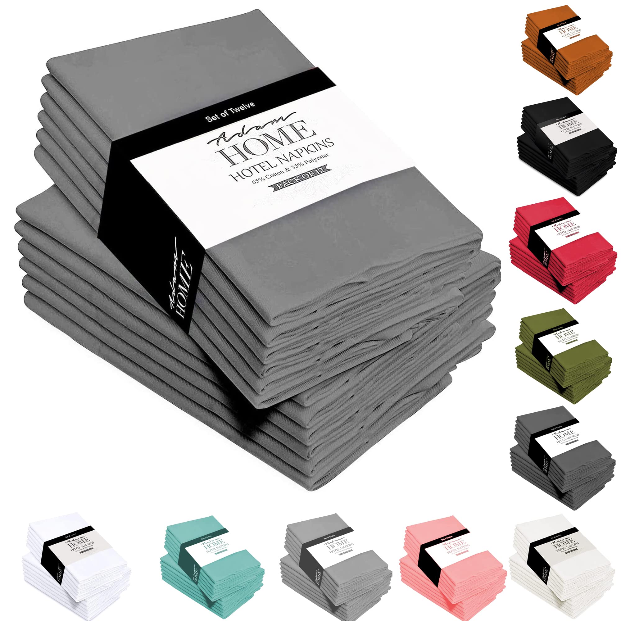 Cloth Napkins 45x45 cm – Polycotton, 4 Colours, 6 & 12 Packs Secondary image
