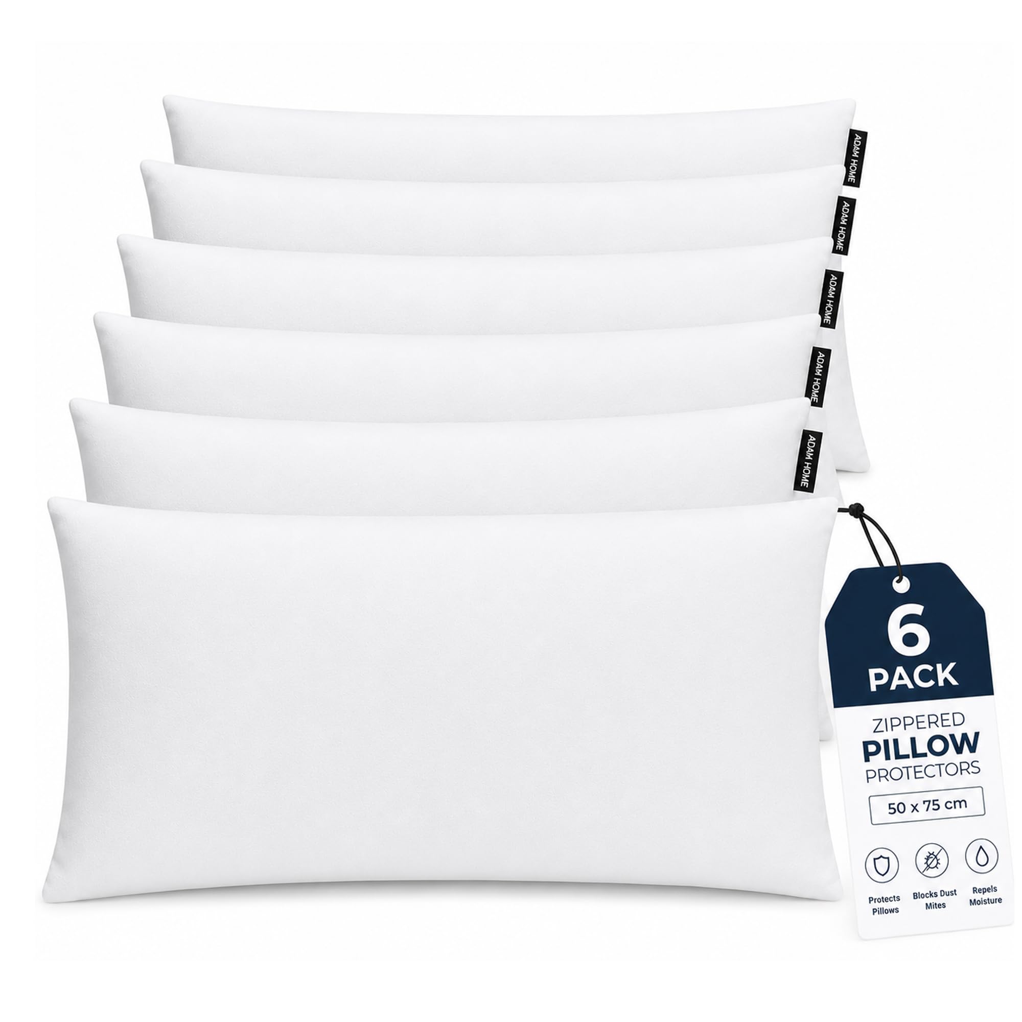 Quilted Pillow Protectors 50x75 cm – Microfibre White
