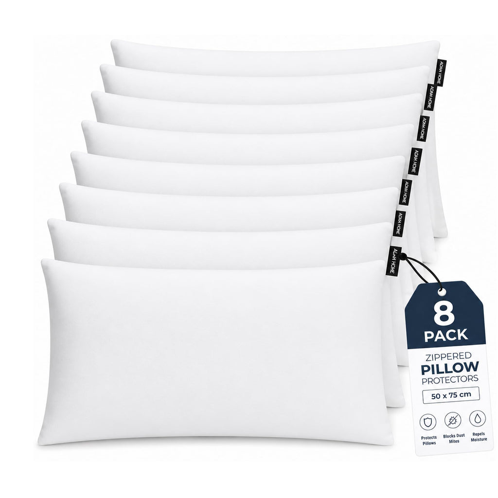 Quilted Pillow Protectors 50x75 cm – Microfibre White