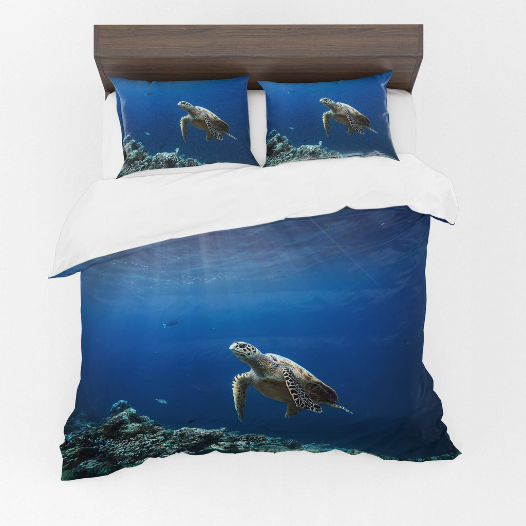 Sea Turtle Duvet Cover Set – Midnight Ocean Turtle