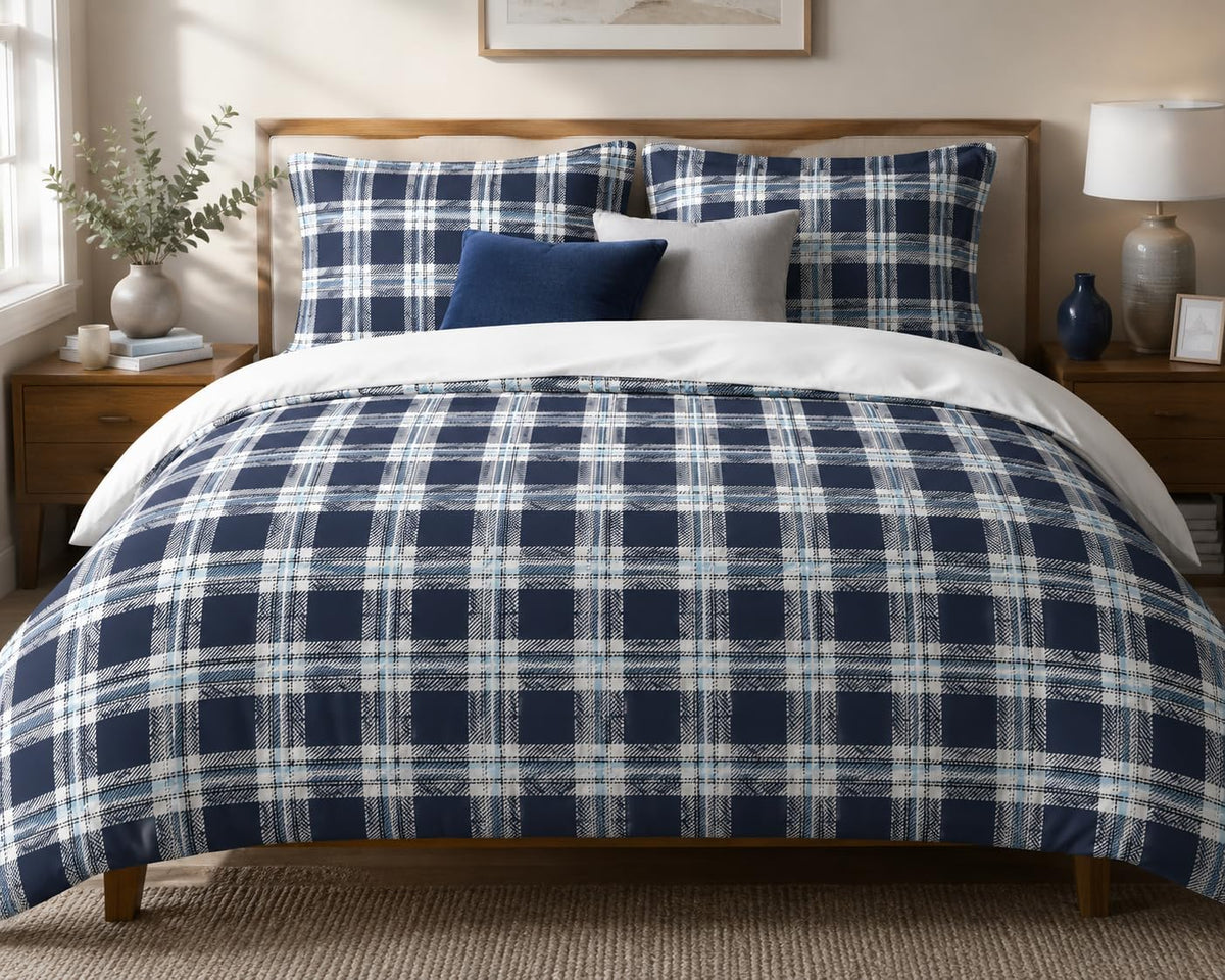 Plaid Duvet Cover Set – Midnight Plaid