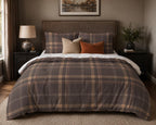 Plaid Duvet Cover Set – Mocha Plaid
