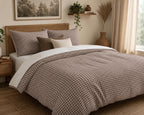 Small Plaid Duvet Cover Set – Mocha Small Plaid