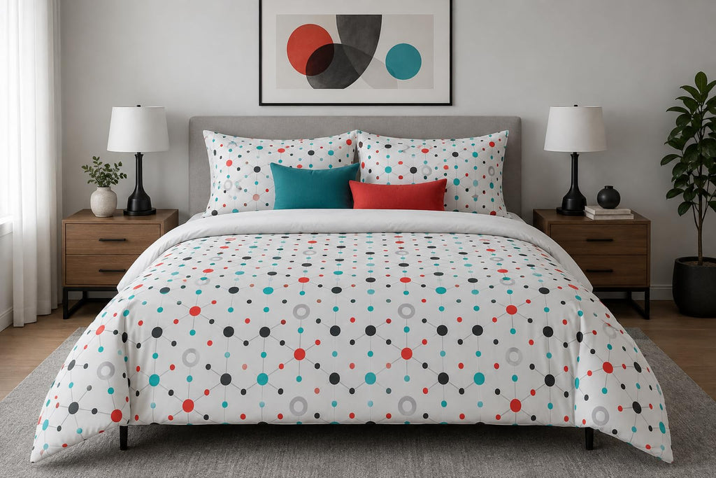 Polka Dot Duvet Cover Set – Modern Molecule Polka Dots