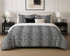 Animal Print Duvet Cover Set – Monochrome Leopard