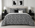 Animal Print Duvet Cover Set – Monochrome Zebra