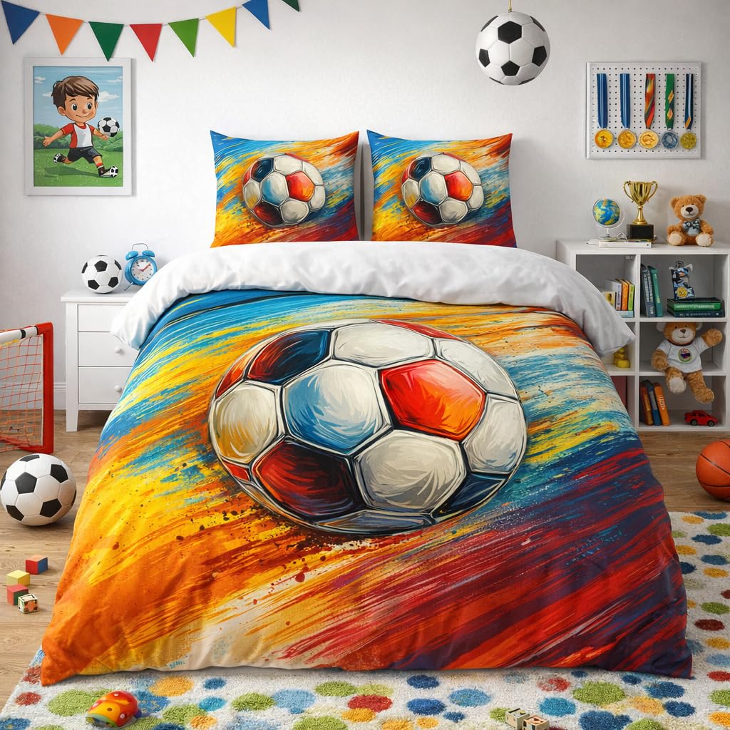 Football Duvet Cover Set – Multi Color Football