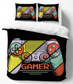Gaming Duvet Cover Set – Multi Color Gaming Controller