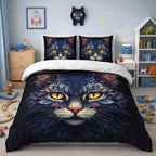 Cat Duvet Cover Set – Multi Feathered Cat