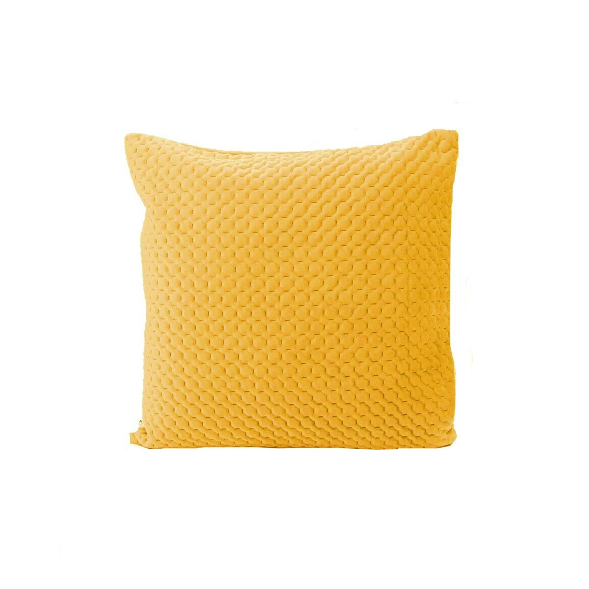 Quilted Velvet Cushion Covers 43x43 cm – Mustard