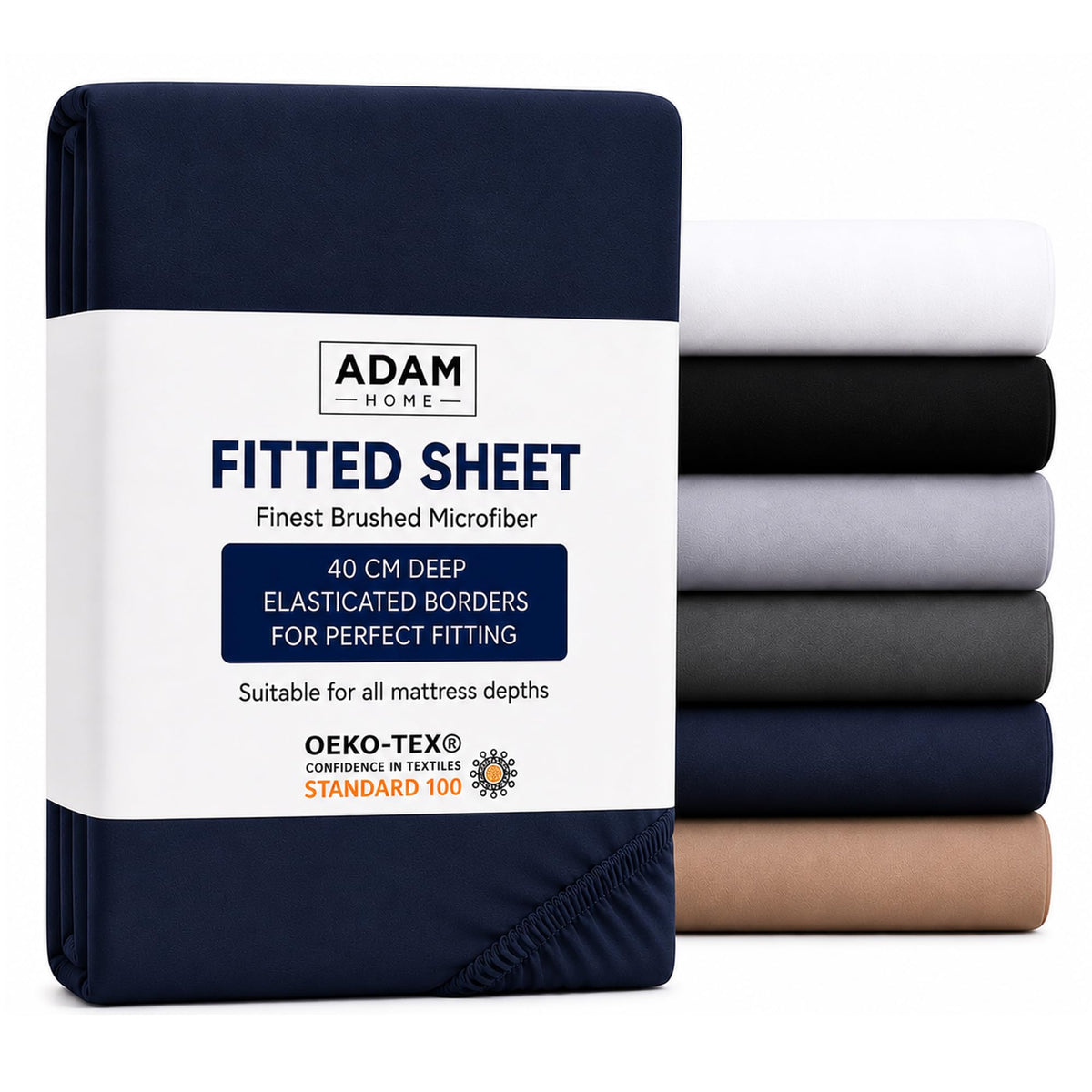 Extra Deep Fitted Sheet 40 cm – Navy Blue