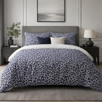 Animal Print Duvet Cover Set – Navy Leopard