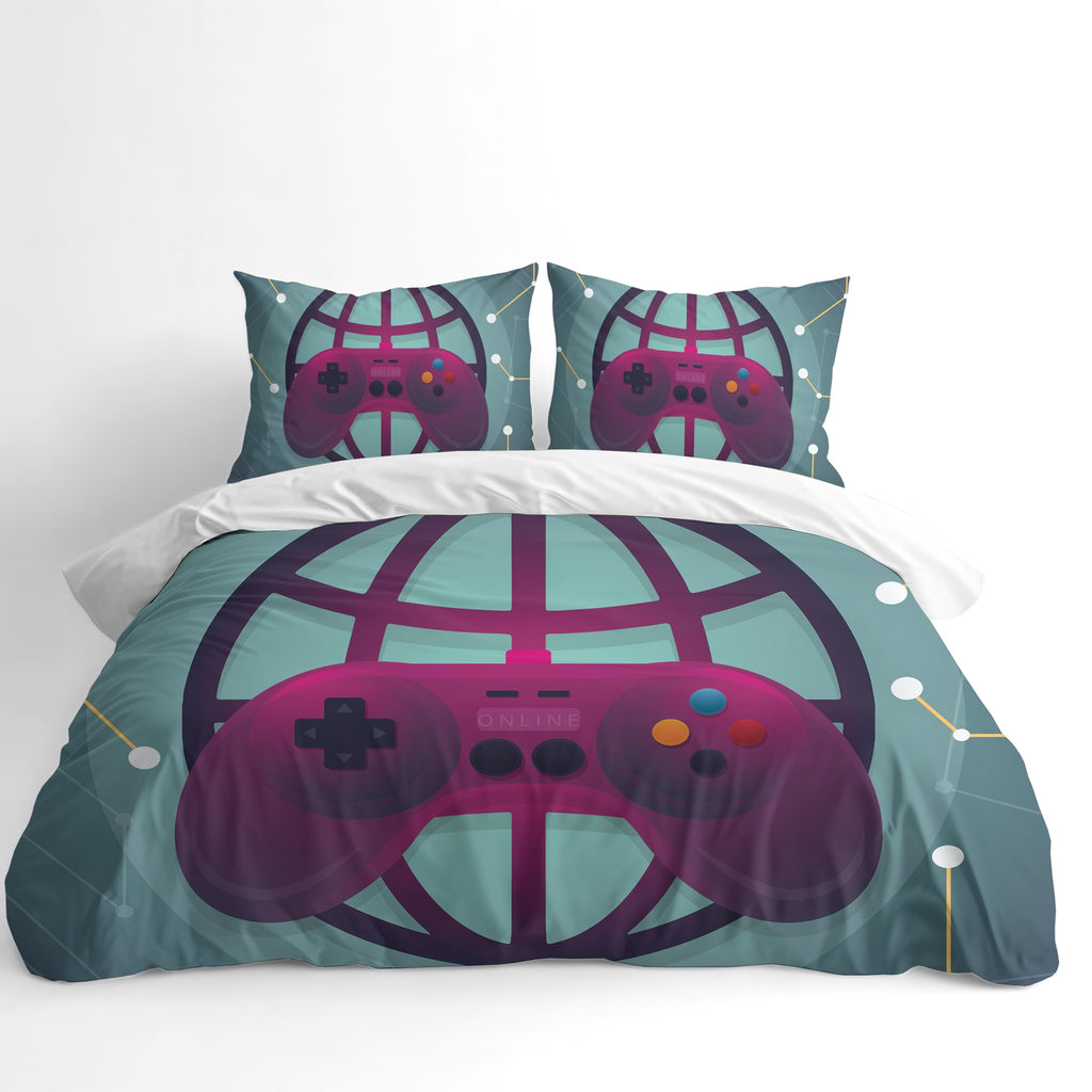 Gaming Duvet Cover Set – Network Patterned Gamer
