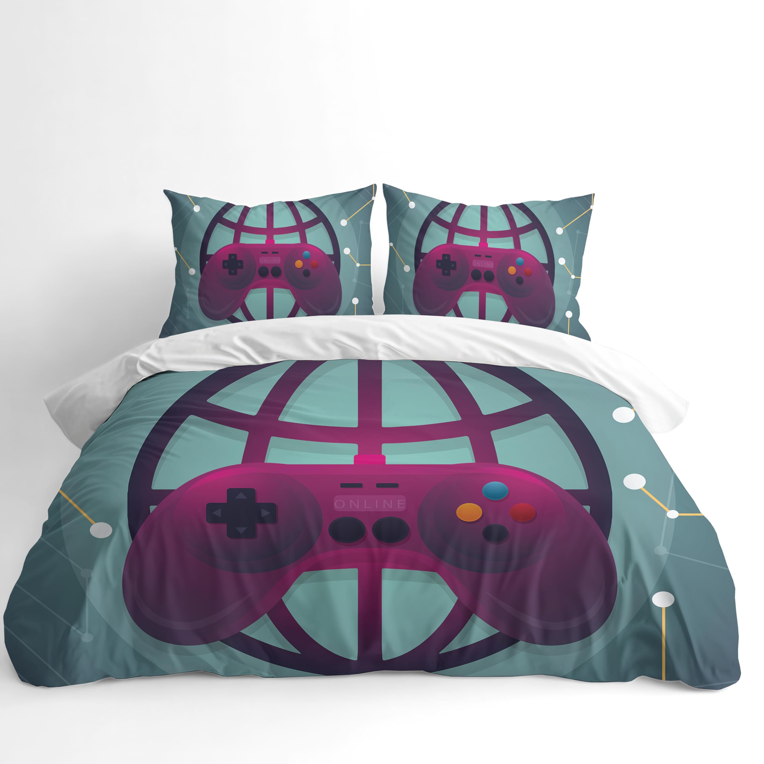 Gaming Duvet Cover Set – Network Patterned Gamer
