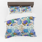 Fish Duvet Cover Set – Ocean Fishes White