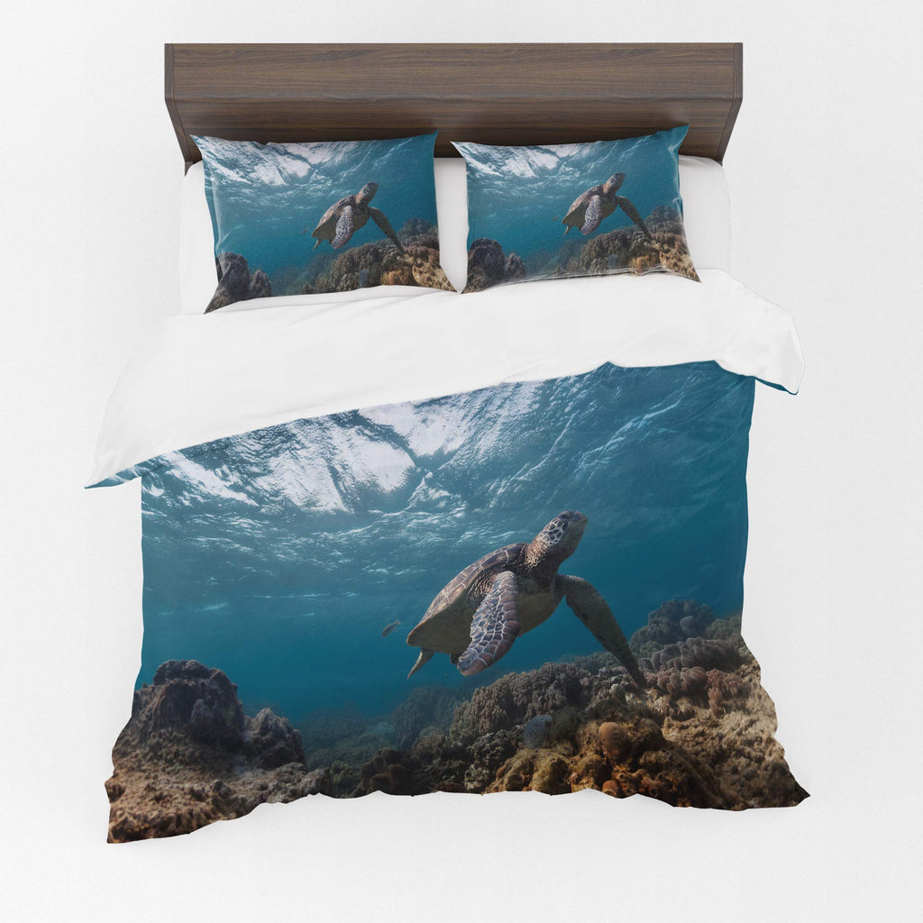 Sea Turtle Duvet Cover Set – Ocean Surface Turtle