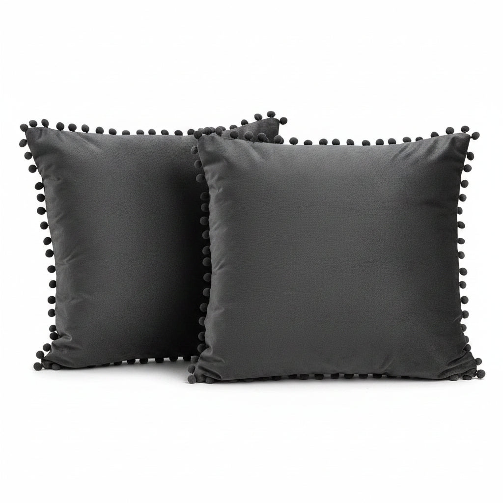 Charcoal Velvet Cushion Covers 45x45 cm – Pack of 2 and Pack of 4 Main image