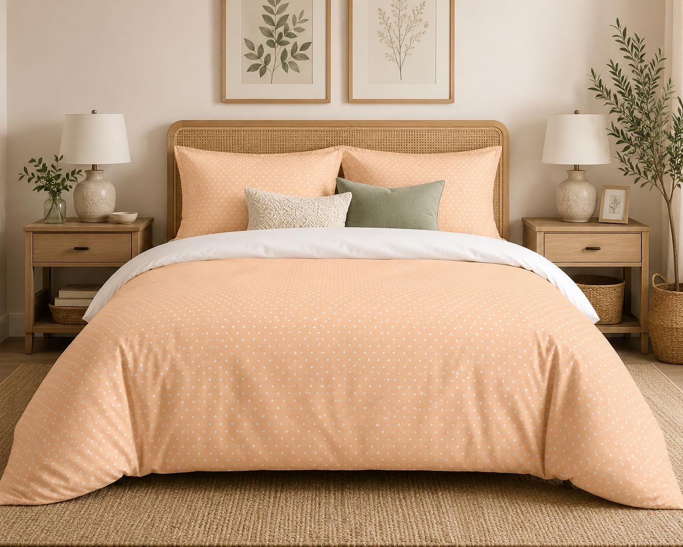 Polka Dot Duvet Cover Set – Peach Polka Dots