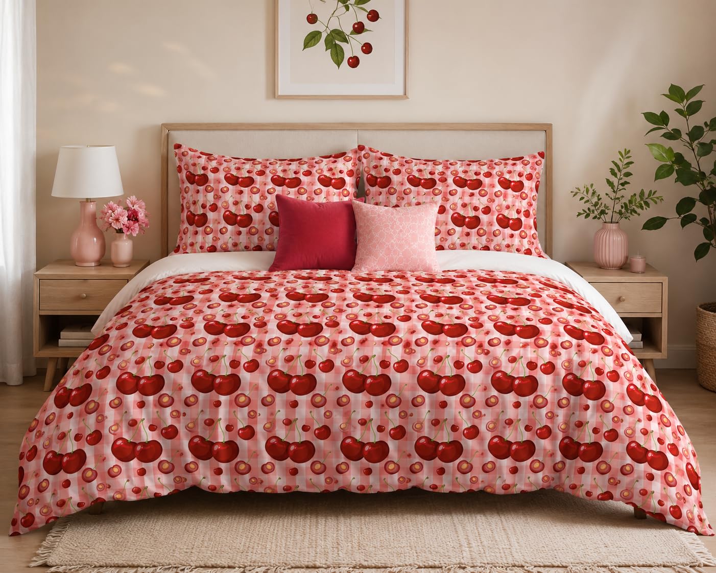 Fruit Duvet Cover Set – Pink Cherry