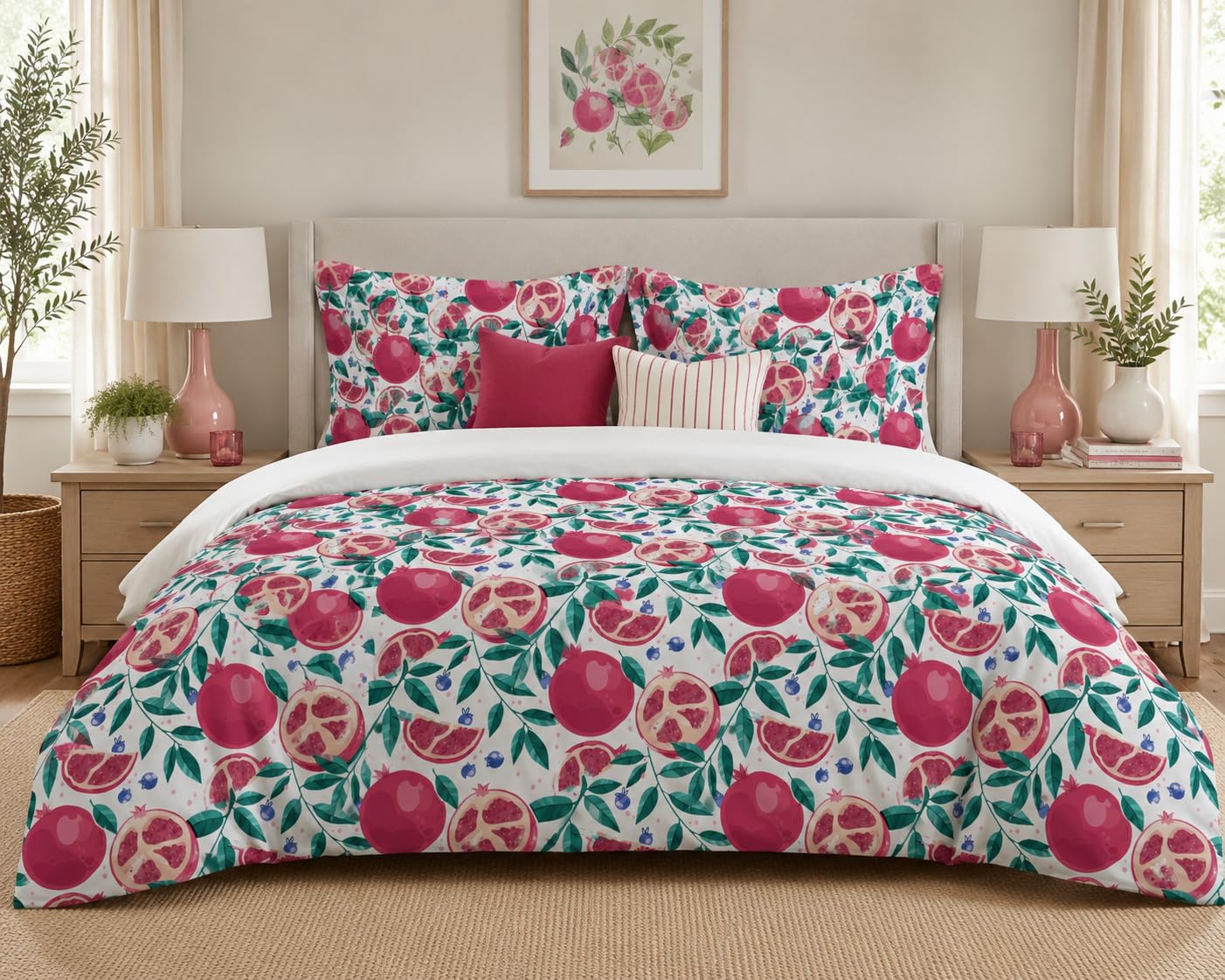 Fruit Duvet Cover Set – Pink Pomegranate
