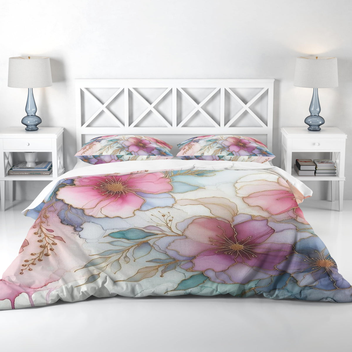 Floral Duvet Cover Set – Pink and Purple Floral