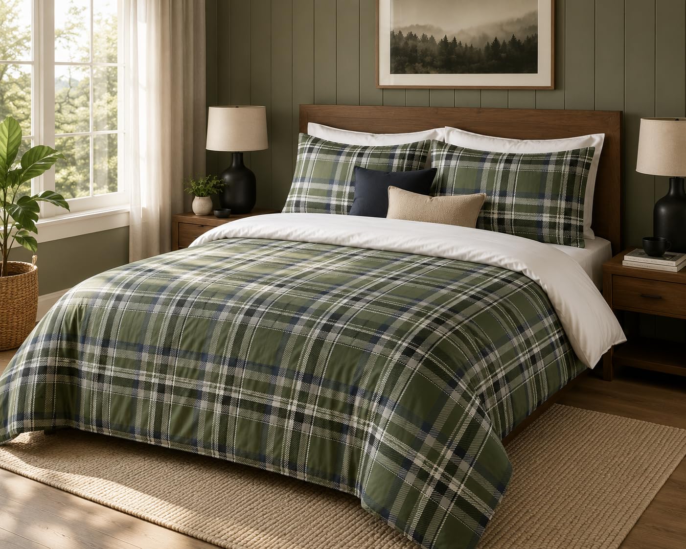 Plaid Duvet Cover Set – 15 Colourways, Single to Emperor (view 2)