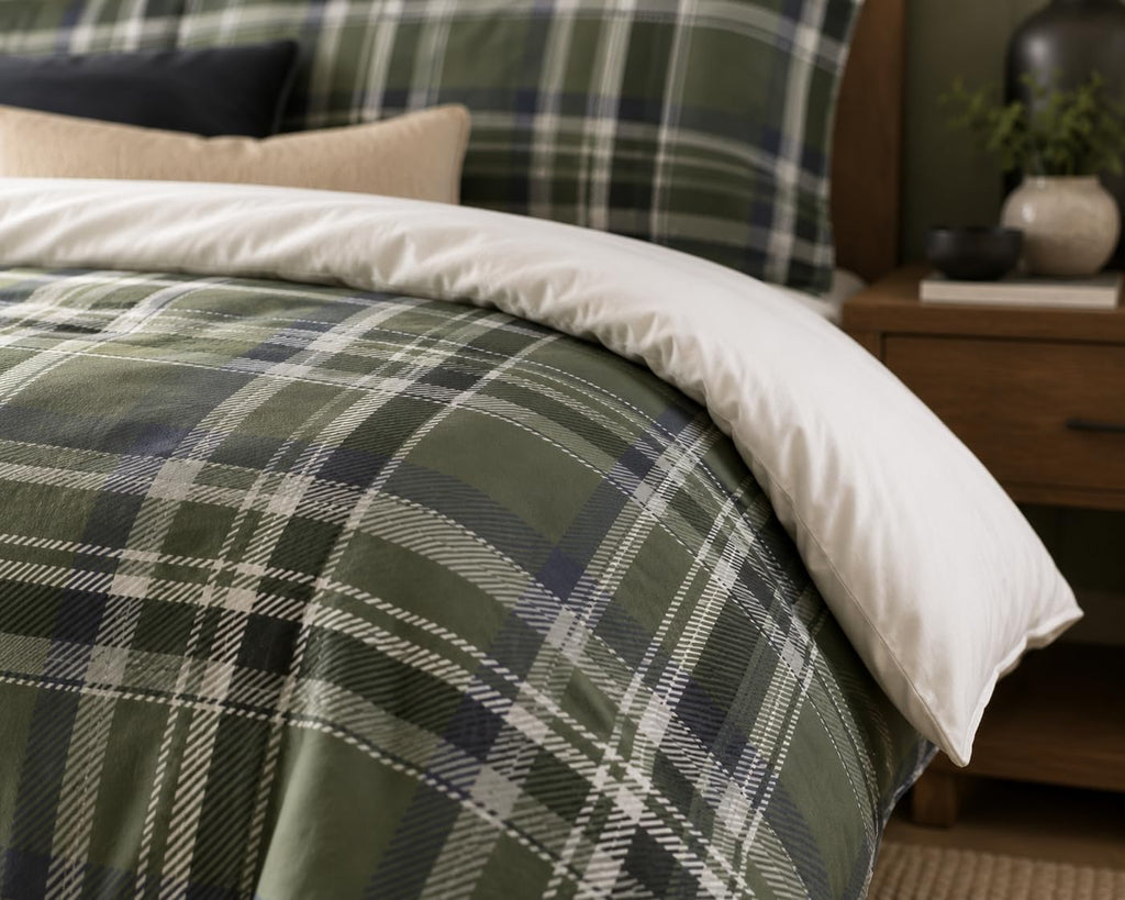 Plaid Duvet Cover Set – 15 Colourways, Single to Emperor (view 3)