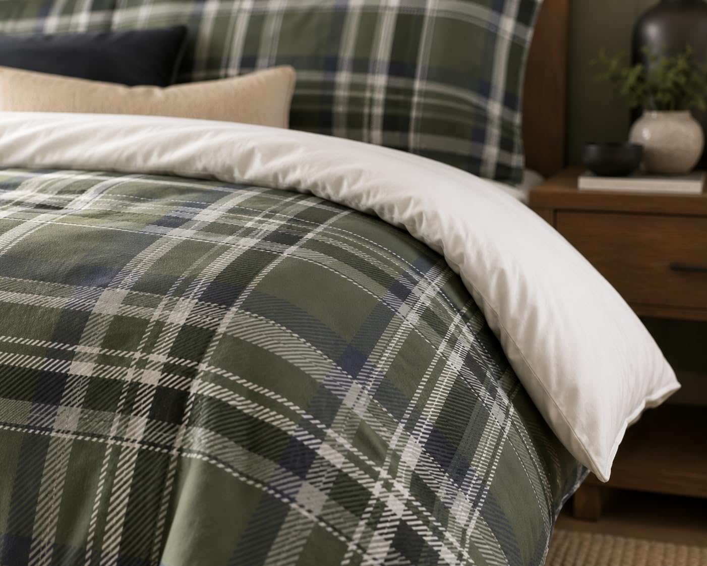 Plaid Duvet Cover Set – 15 Colourways, Single to Emperor (view 3)