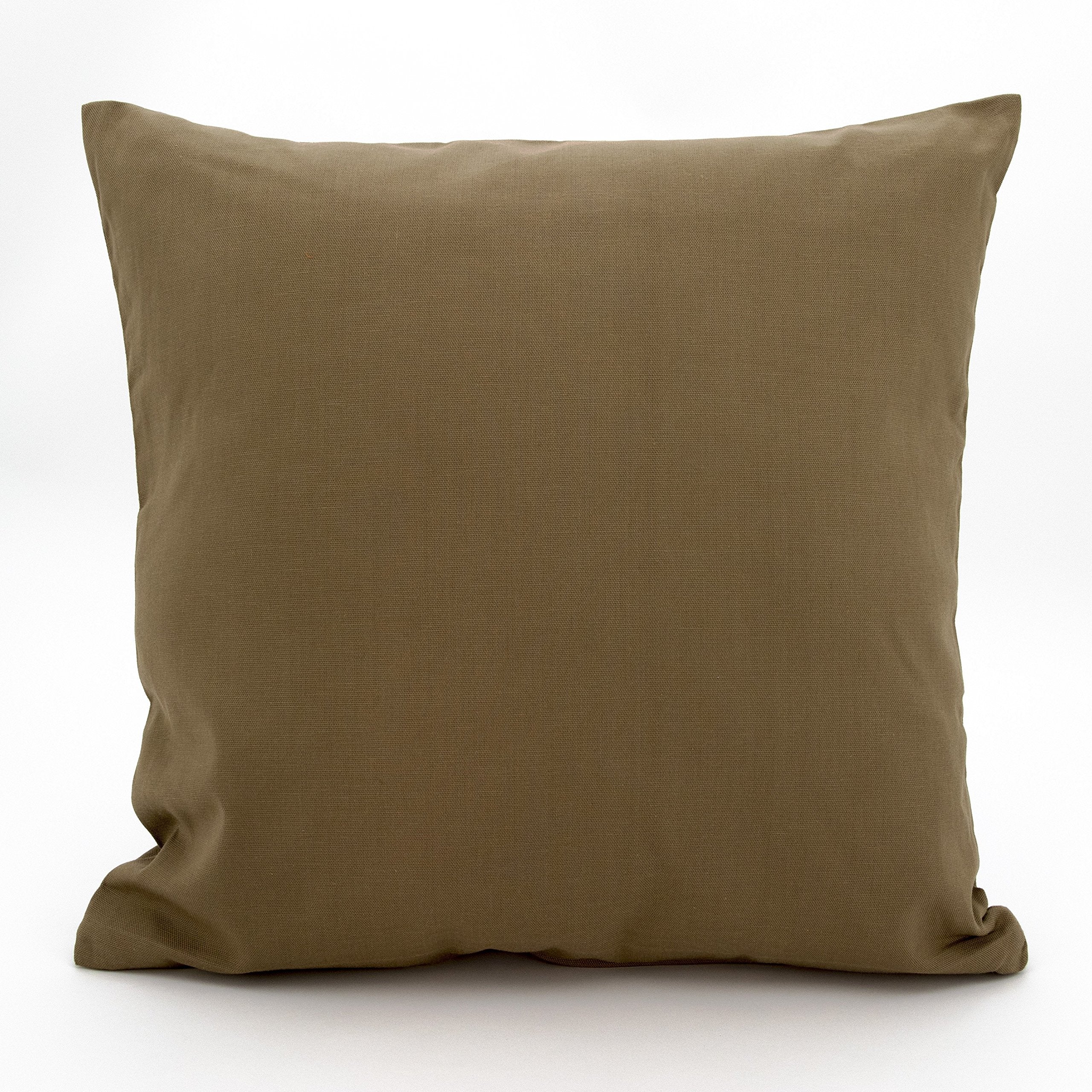 Cotton Cushion Cover 50x50 cm – Plain Dyed, Blue & Brown Secondary image