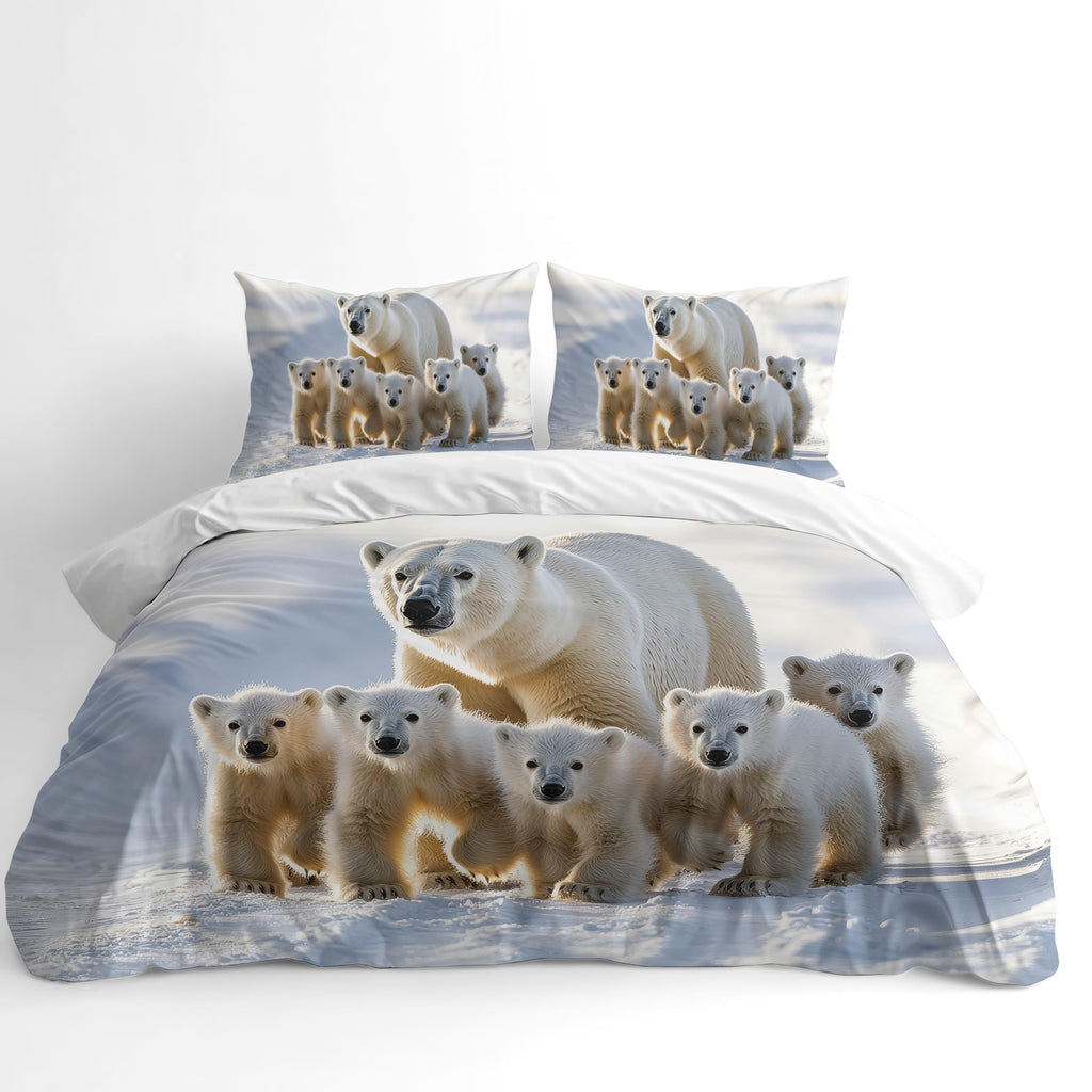 Wildlife Duvet Cover Set – Polar Bear Family