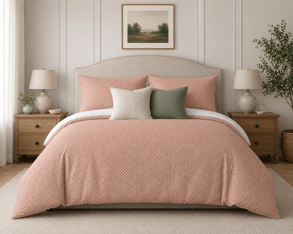 Polka Dot Duvet Cover Set – 14 Colourways, Single to Emperor