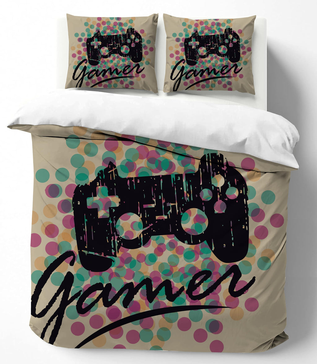 Gaming Duvet Cover Set – Polka Dot Gamepad