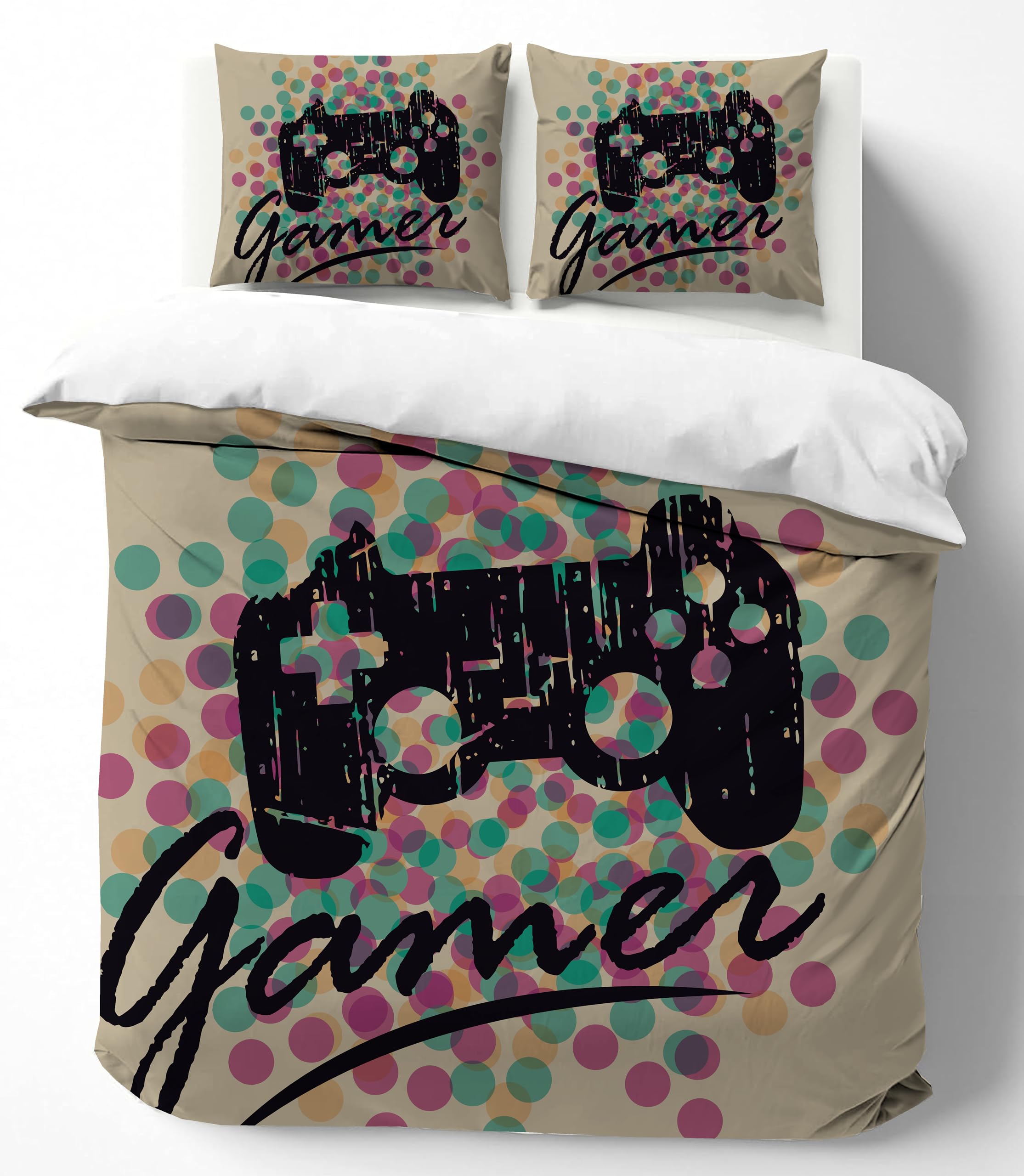 Gaming Duvet Cover Set – Polka Dot Gamepad