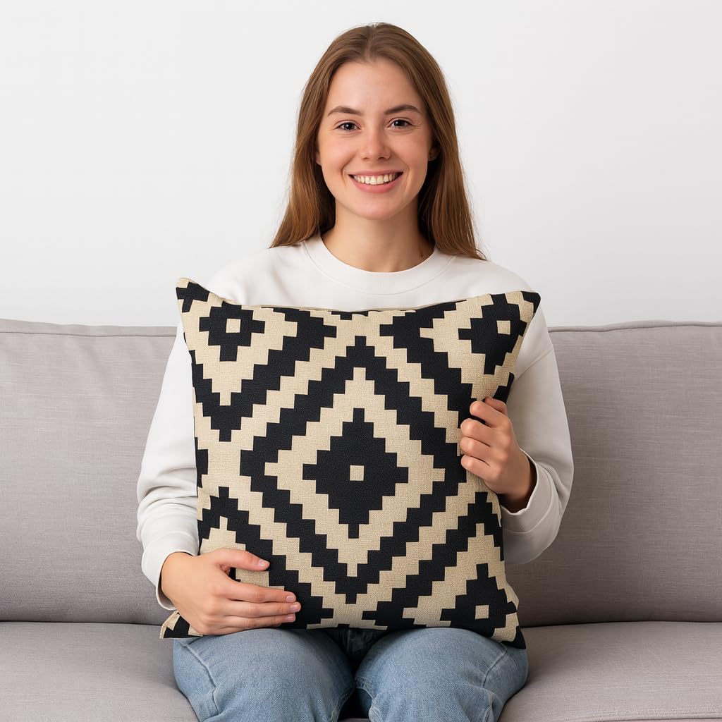 Printed Cushion Covers 45x45 cm – Artugal & Chevron, Pack of 4 (view 3)