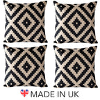 Printed Cushion Covers 45x45 cm – Artugal & Chevron, Pack of 4