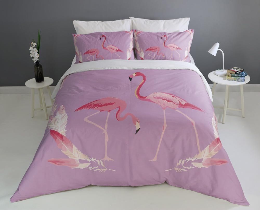 Flamingo Duvet Cover Set – Purple Flamingo