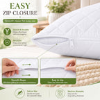 Quilted Pillow Protectors 50x75 cm – Polycotton, Packs of 2-8 (view 2)