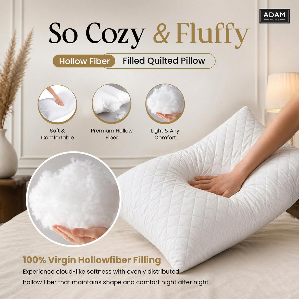 Quilted Pillows 48x74 cm – Hollowfibre, Packs of 1-6 (view 2)