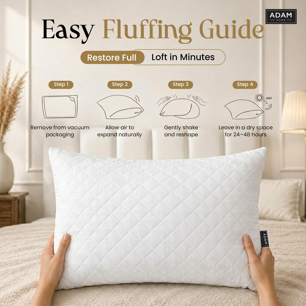 Quilted Pillows 48x74 cm – Hollowfibre, Packs of 1-6 (view 4)