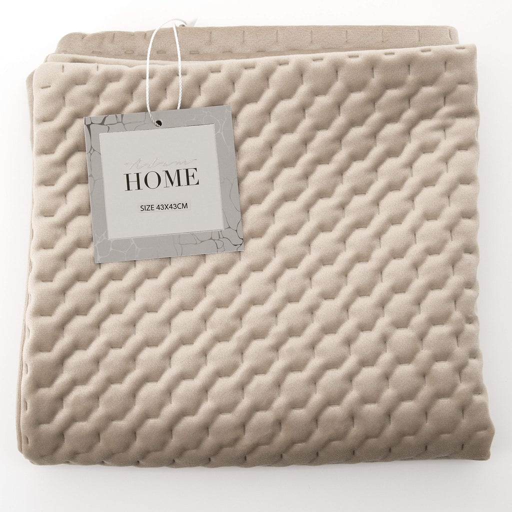 Quilted Velvet Cushion Covers 43x43 cm – 5 Colours, Packs of 2 & 4 (view 2)