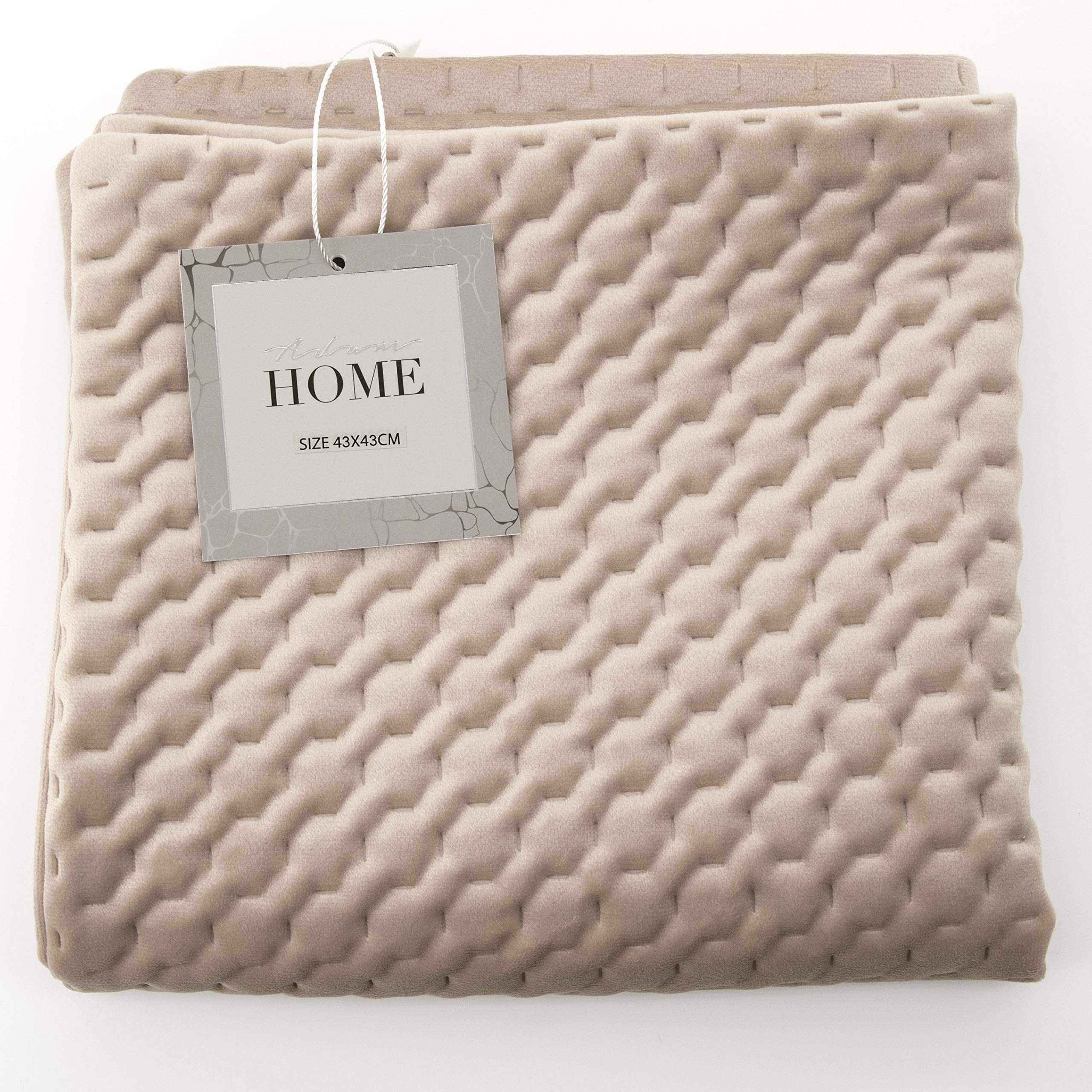 Quilted Velvet Cushion Covers 43x43 cm – 5 Colours, Packs of 2 & 4 (view 2)